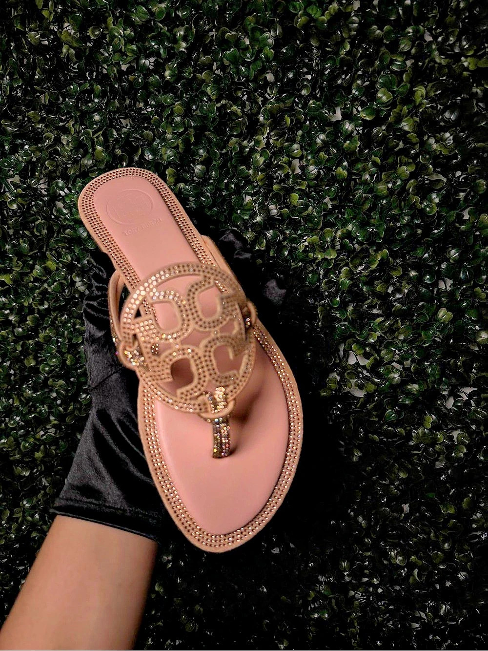 Tory Burch Miller Crystal Knotted Sandal Pink Sandals